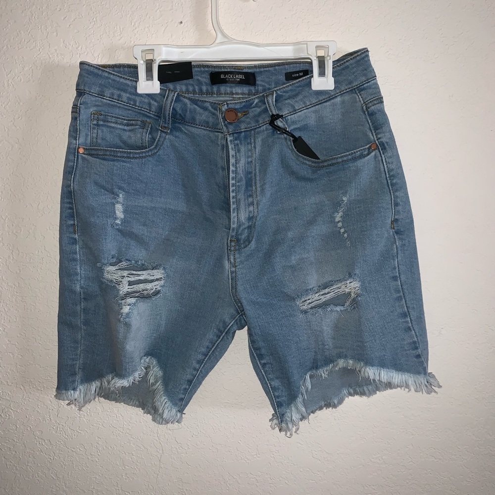 Ripped jean shorts